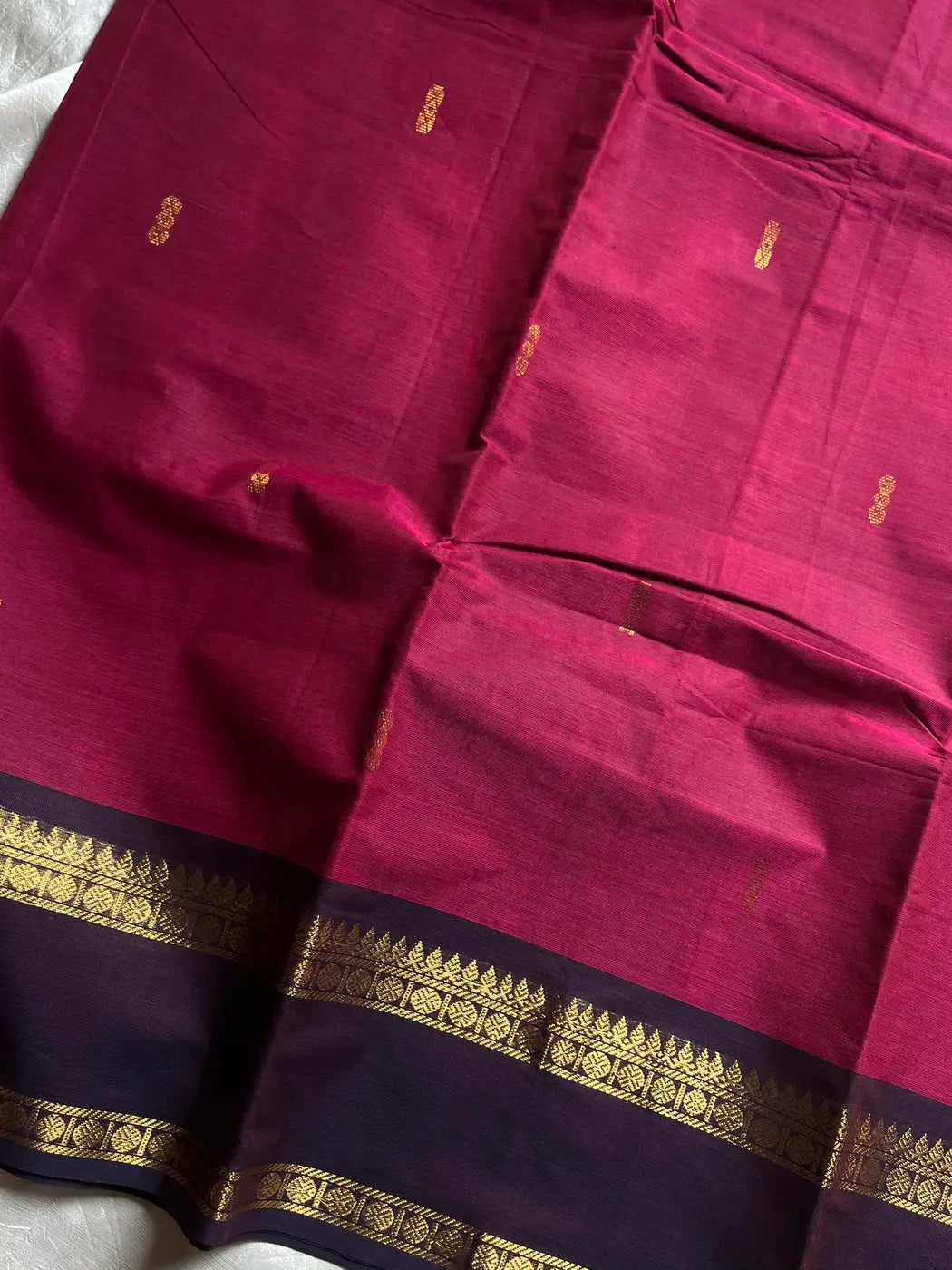 Royal Drapes | Pink & Blue Kanchi Cotton Saree