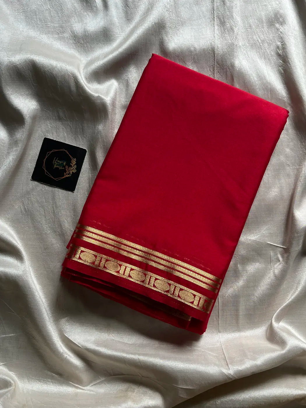 Semi Mysore Silk Saree – Red