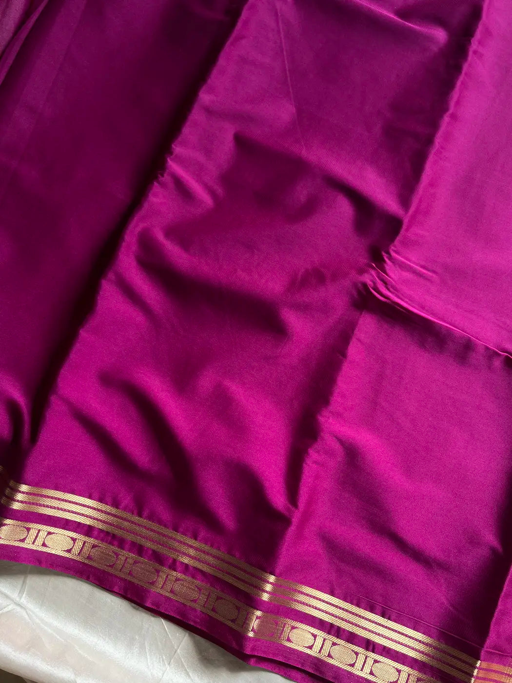Semi Mysore Silk Saree – Magenta