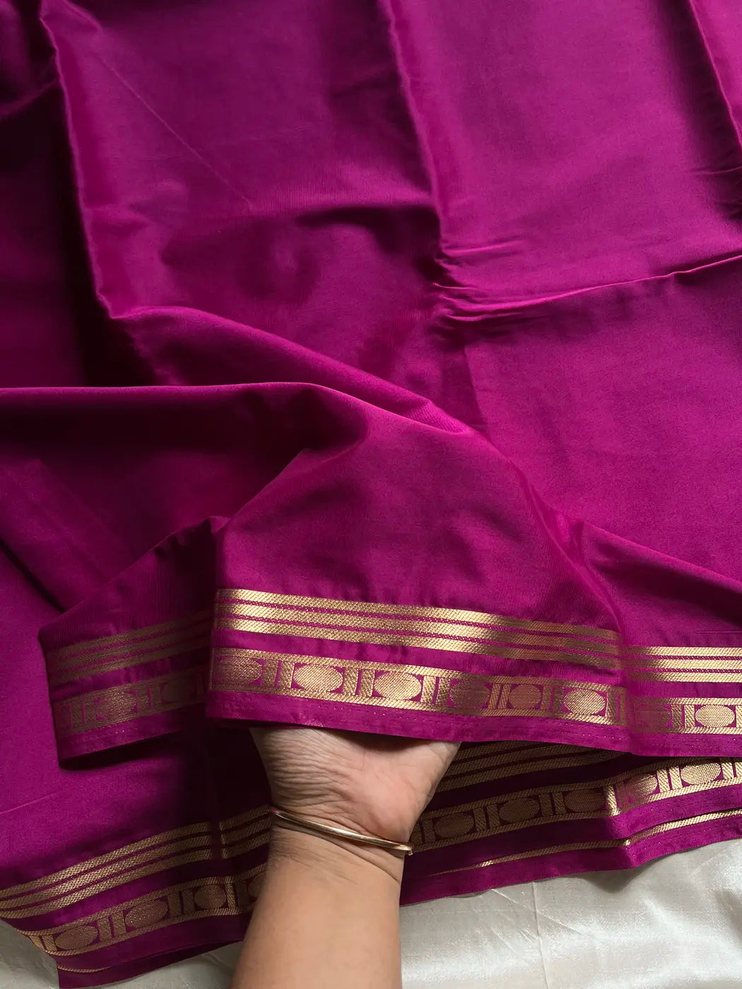 Semi Mysore Silk Saree – Magenta