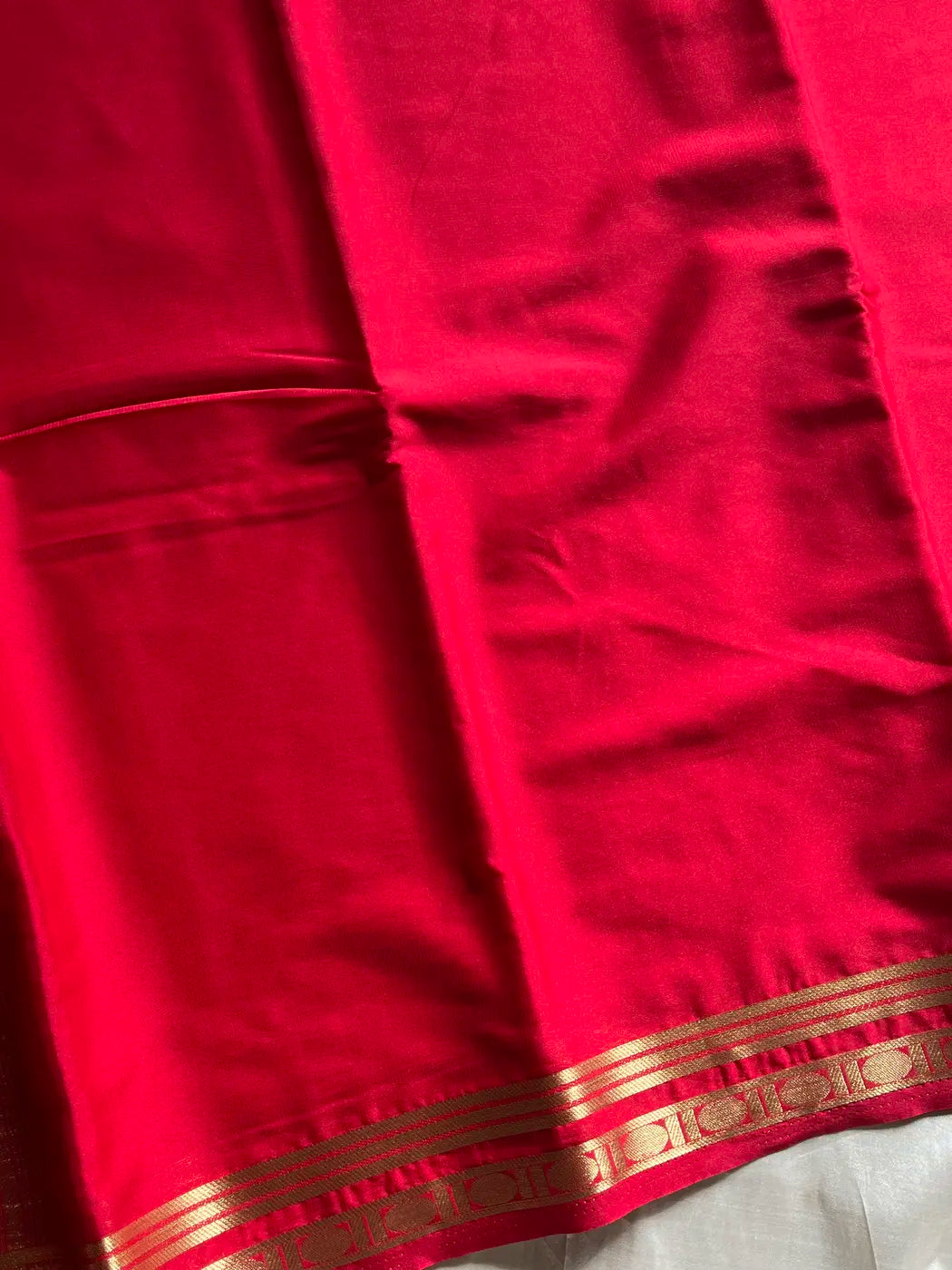 Semi Mysore Silk Saree – Red