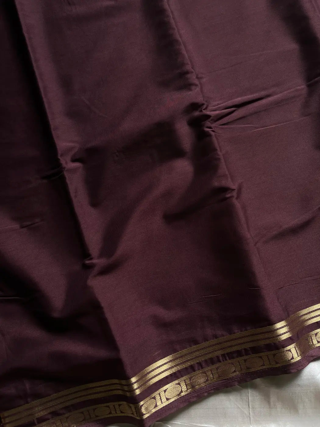 Semi Mysore Silk Saree – Coffee Brown