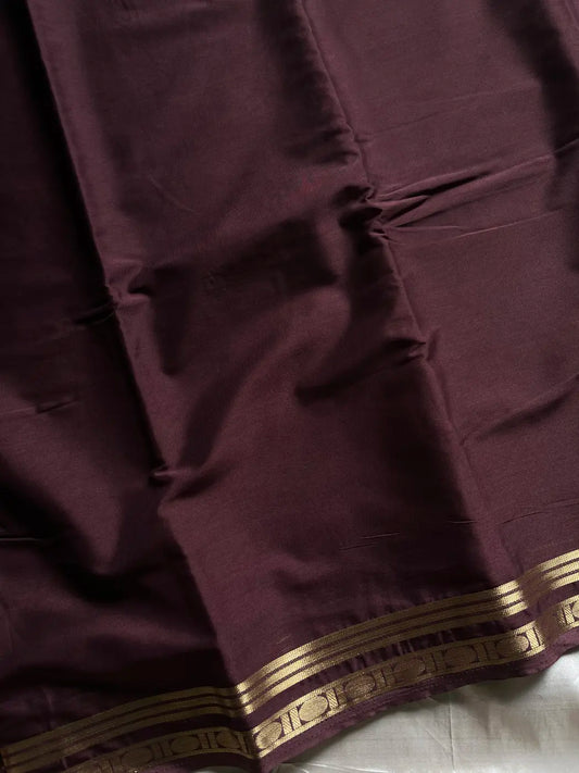Semi Mysore Silk Saree – Coffee Brown