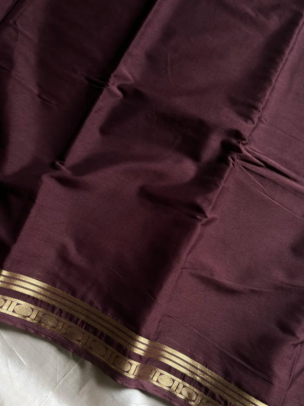 Semi Mysore Silk Saree – Coffee Brown