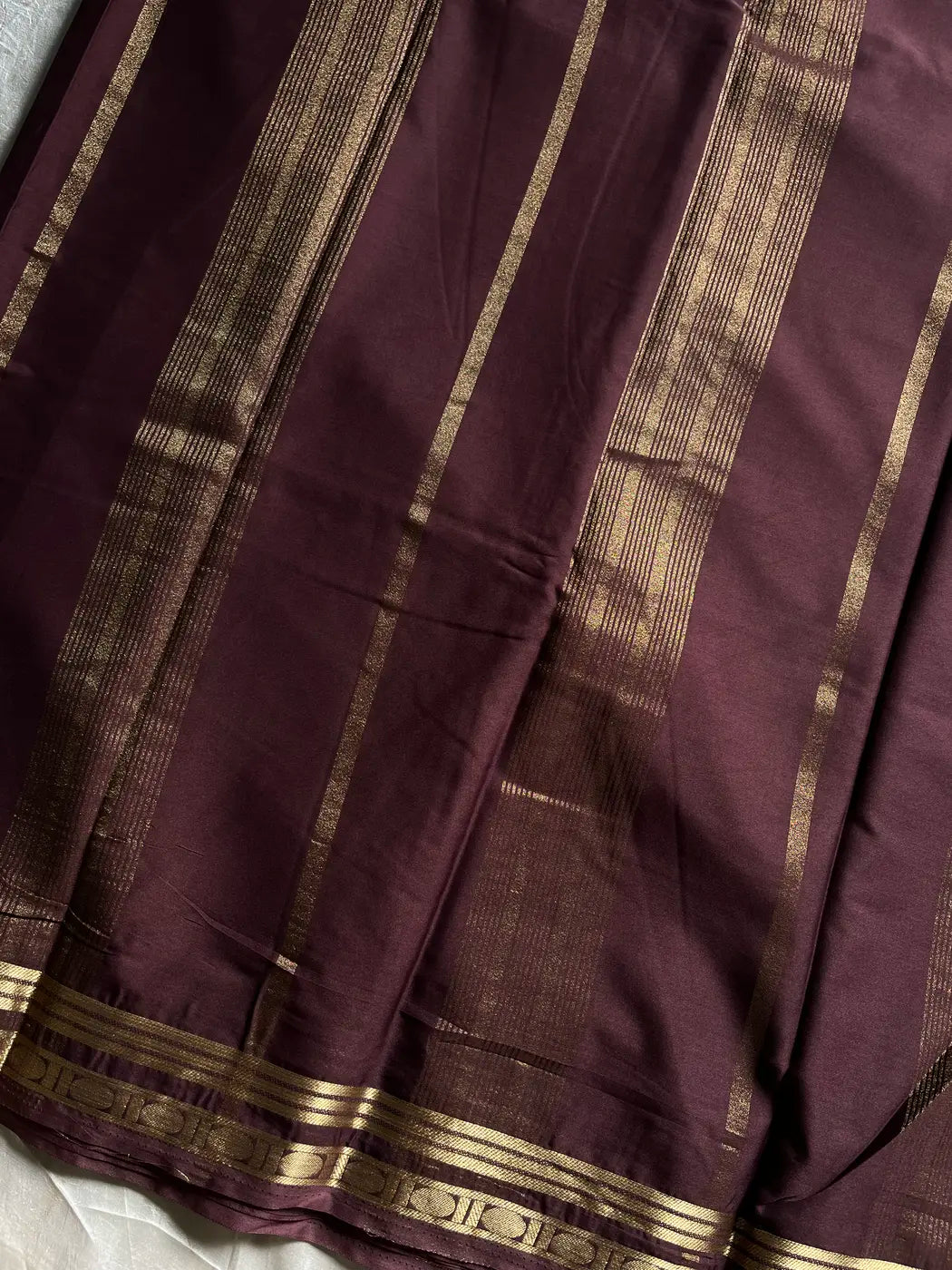 Semi Mysore Silk Saree – Coffee Brown