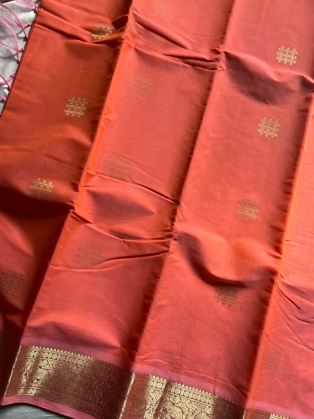 Heirloom Kanchi - Pastel Kanakambaram Kanchi Cotton Saree