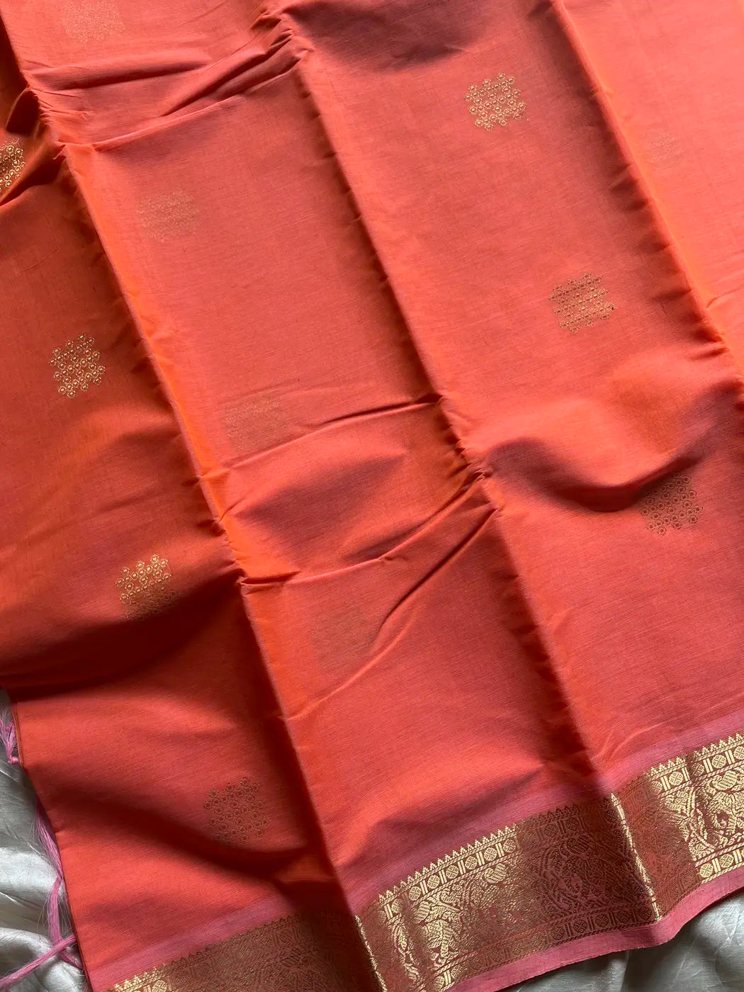 Heirloom Kanchi - Pastel Kanakambaram Kanchi Cotton Saree