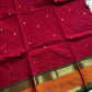 Throne Edit – Maroon 120 Counts Mercerised Kanchi Cotton Saree