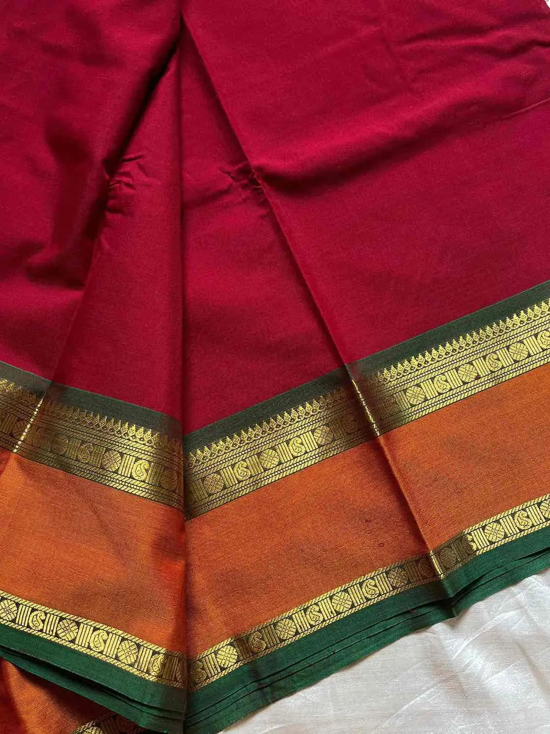 Throne Edit – Maroon 120 Counts Mercerised Kanchi Cotton Saree
