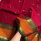 Throne Edit – Maroon 120 Counts Mercerised Kanchi Cotton Saree