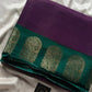 Banarasi Crepe Silk Saree – Purple & Green