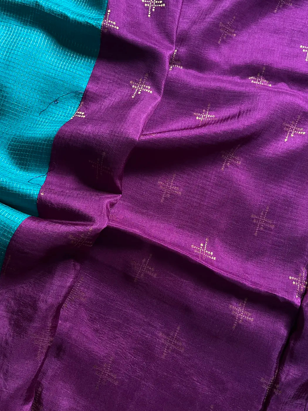Banarasi Crepe Silk Saree – Blue & Purple