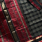 Pure Handloom Kanchi Silkcotton – Black & Red Checks