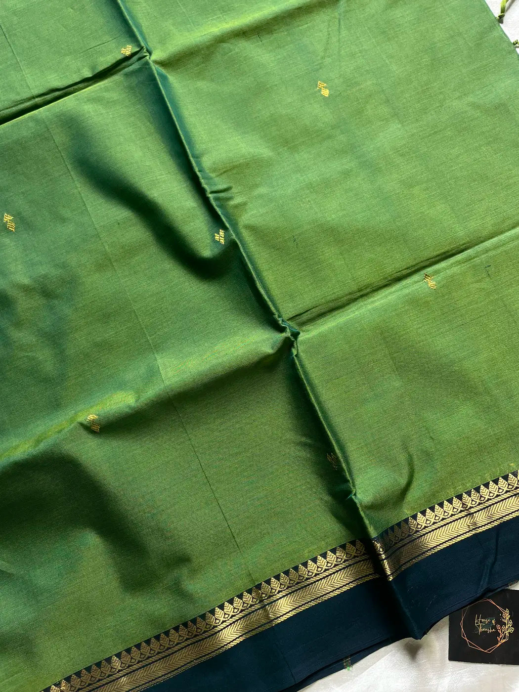Mercerised 120 Counts Chettinadu Cotton - Green & Blue
