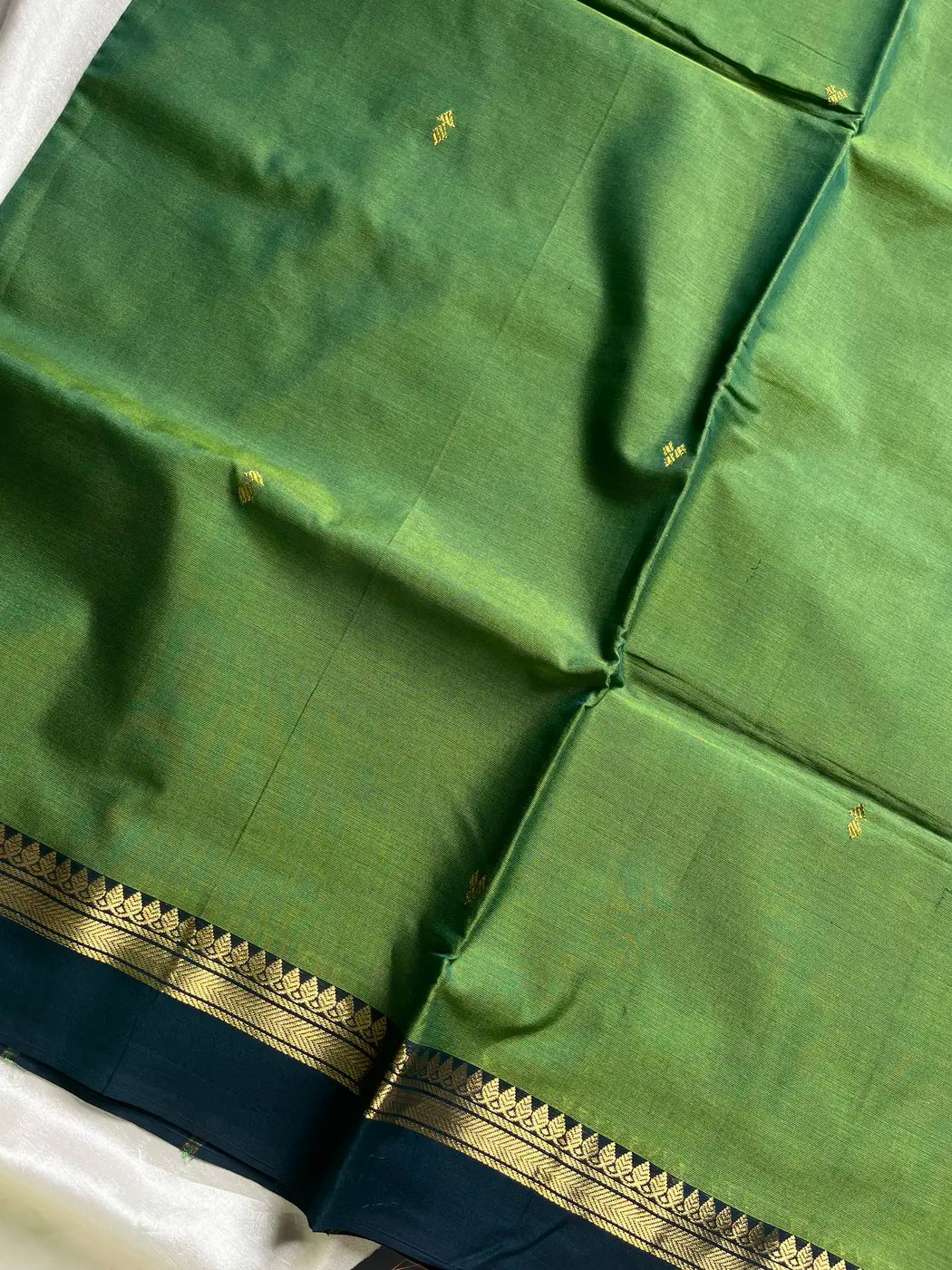 Mercerised 120 Counts Chettinadu Cotton - Green & Blue