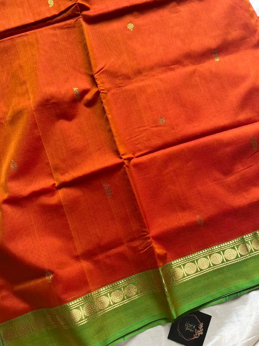 Mercerised 120 Counts Chettinadu Cotton - Orange & Green