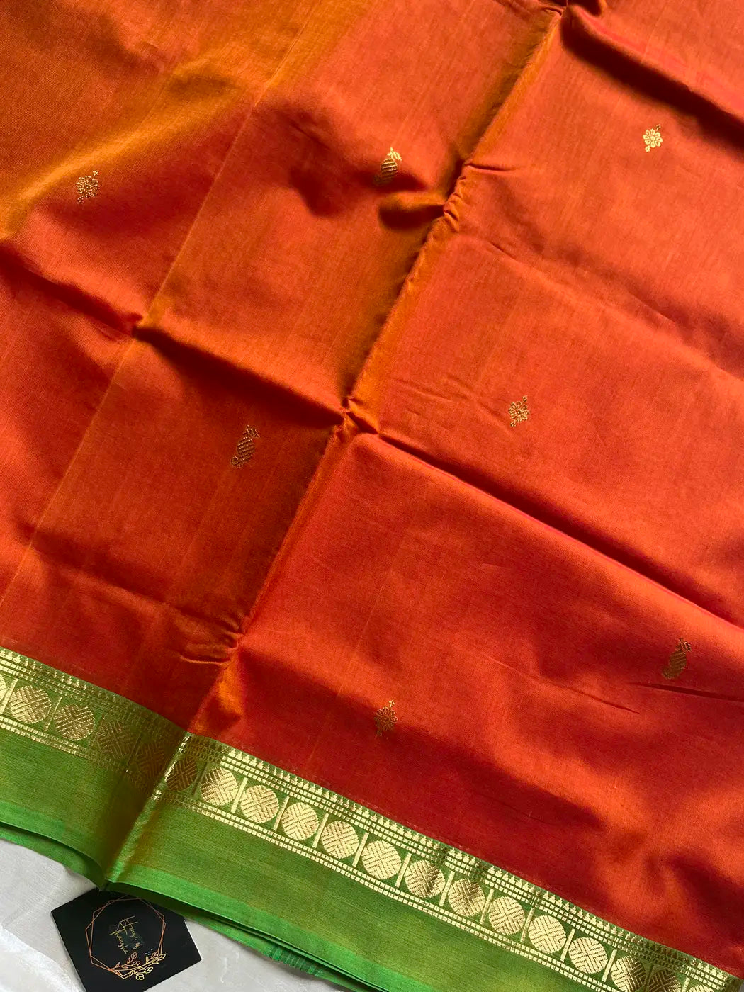 Mercerised 120 Counts Chettinadu Cotton - Orange & Green