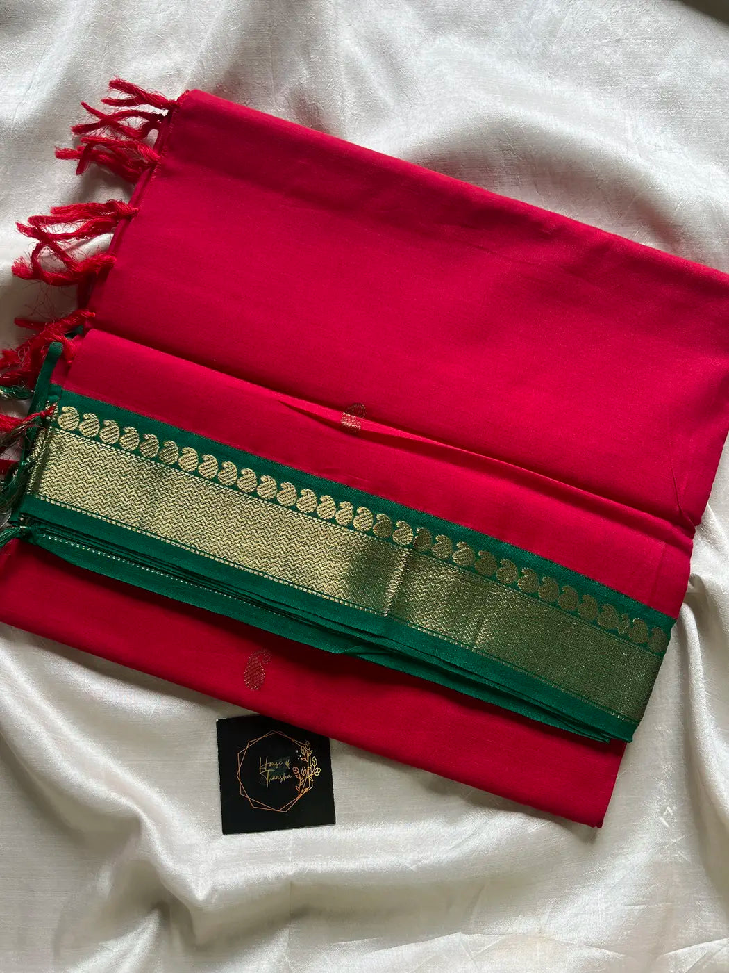 Mercerised 120 Counts Chettinadu Cotton - Pink & Green