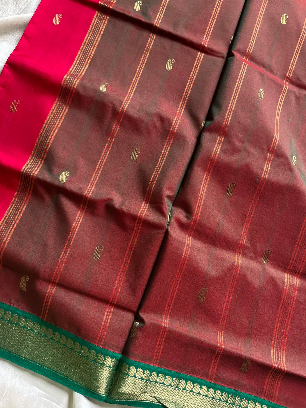 Mercerised 120 Counts Chettinadu Cotton - Pink & Green