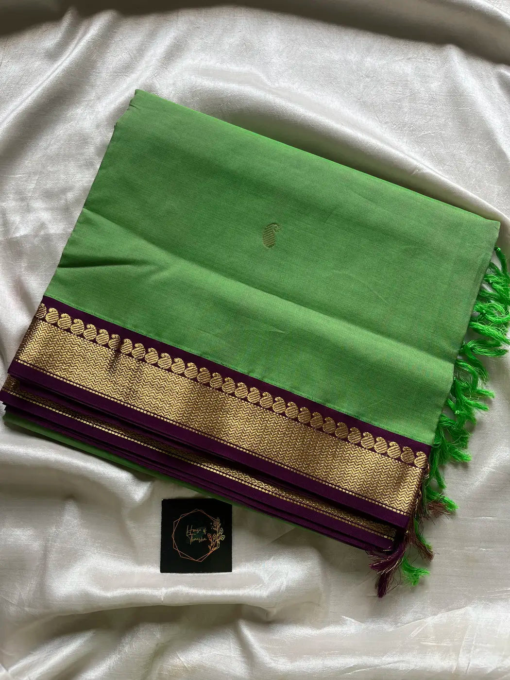 Mercerised 120 Counts Chettinadu Cotton - Green & Purple