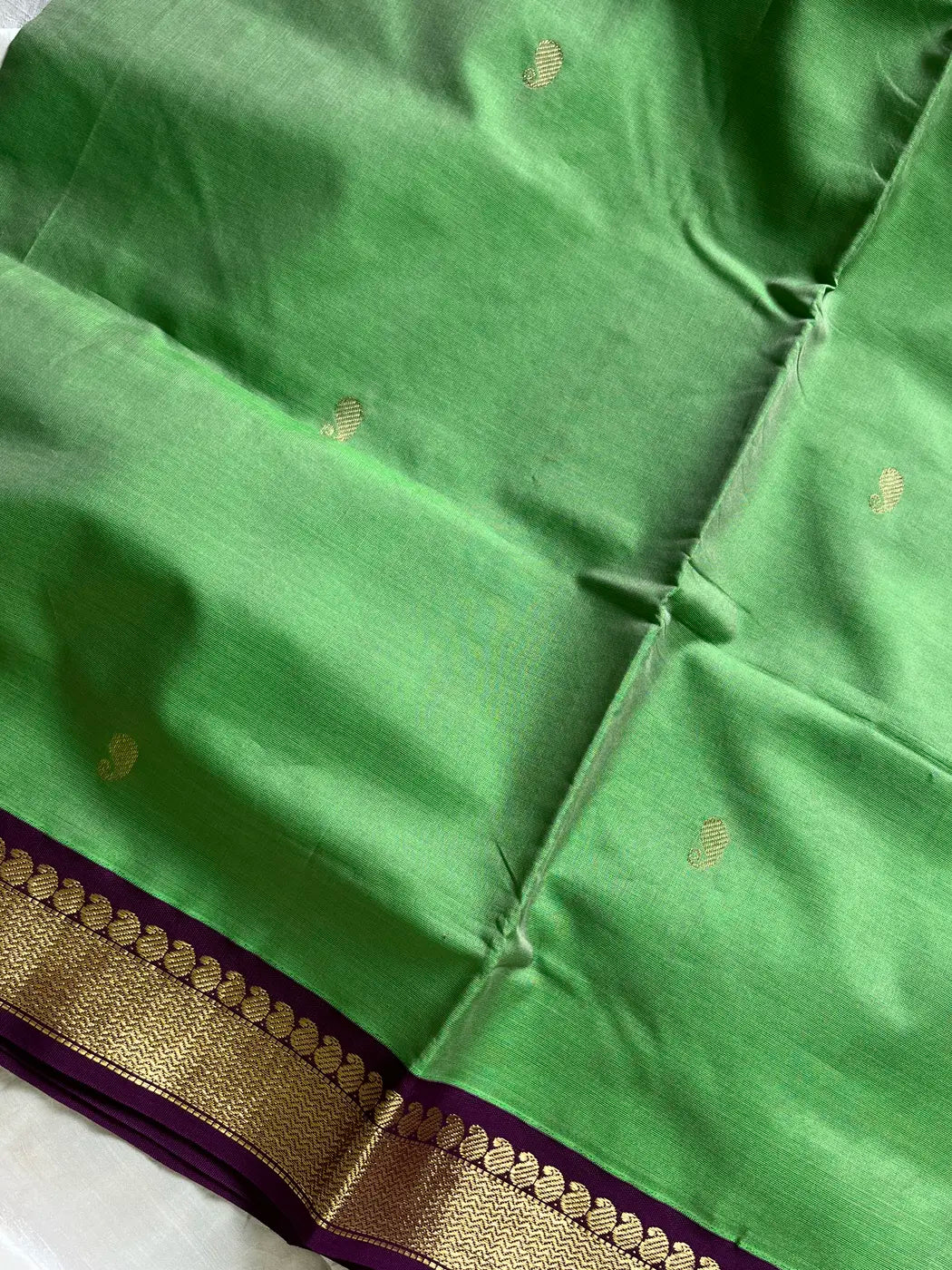 Mercerised 120 Counts Chettinadu Cotton - Green & Purple