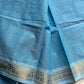 Minimal Border Edit - Sky Blue Kanchi Cotton Saree