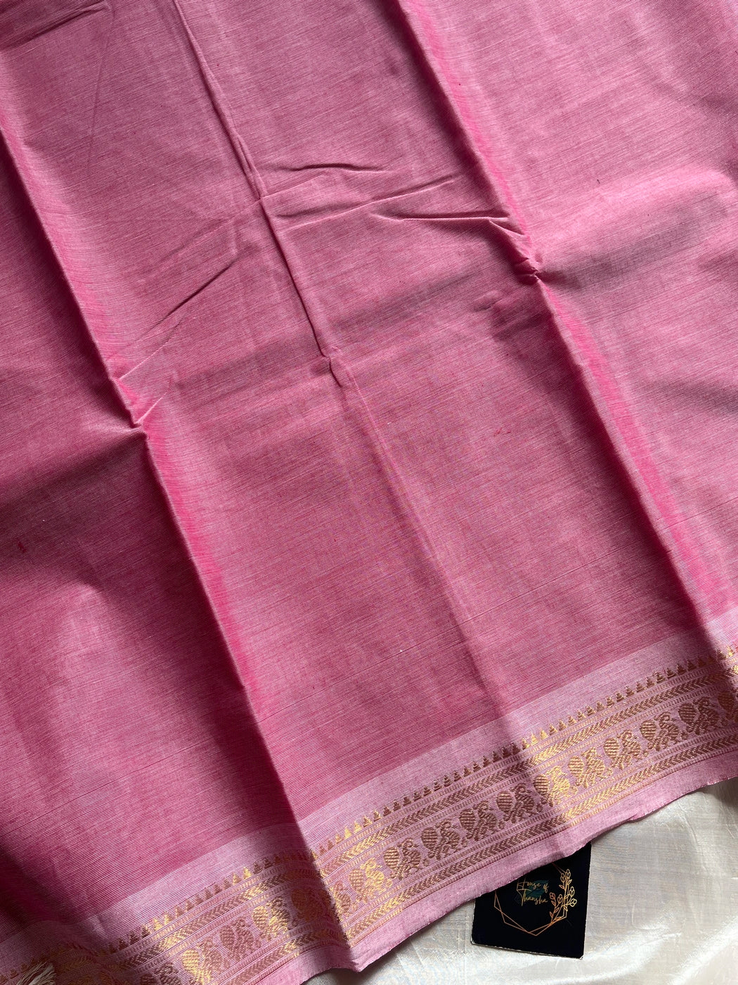 Minimal Border Edit - Pastel Pink Kanchi Cotton Saree