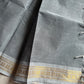 Minimal Border Edit - Silver Grey Kanchi Cotton Saree