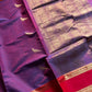 Kanchi Silkcotton Saree - Violet & Red