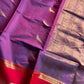 Kanchi Silkcotton Saree - Violet & Red