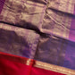 Kanchi Silkcotton Saree - Violet & Red