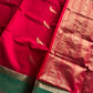 Kanchi Silkcotton Saree - Red & Green