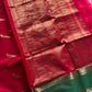 Kanchi Silkcotton Saree - Red & Green