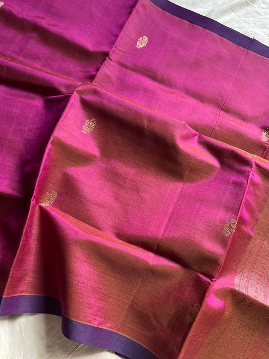 Kanchi Silkcotton saree - Rose Amethyst