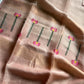 Handloom Silk Linen Jamdaani Saree - Pastel Pink