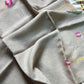 Handloom Silk Linen Jamdaani Saree - Cream White