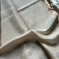 Handloom Silk Linen Jamdaani Saree - Cream White