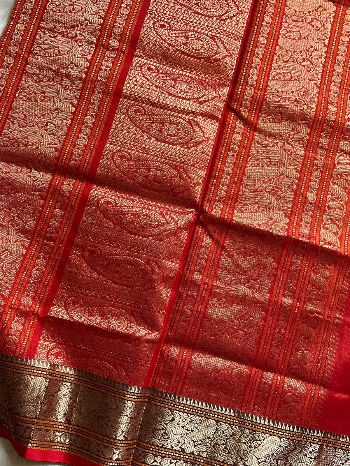 Kanchi SilkCotton Saree - Orange