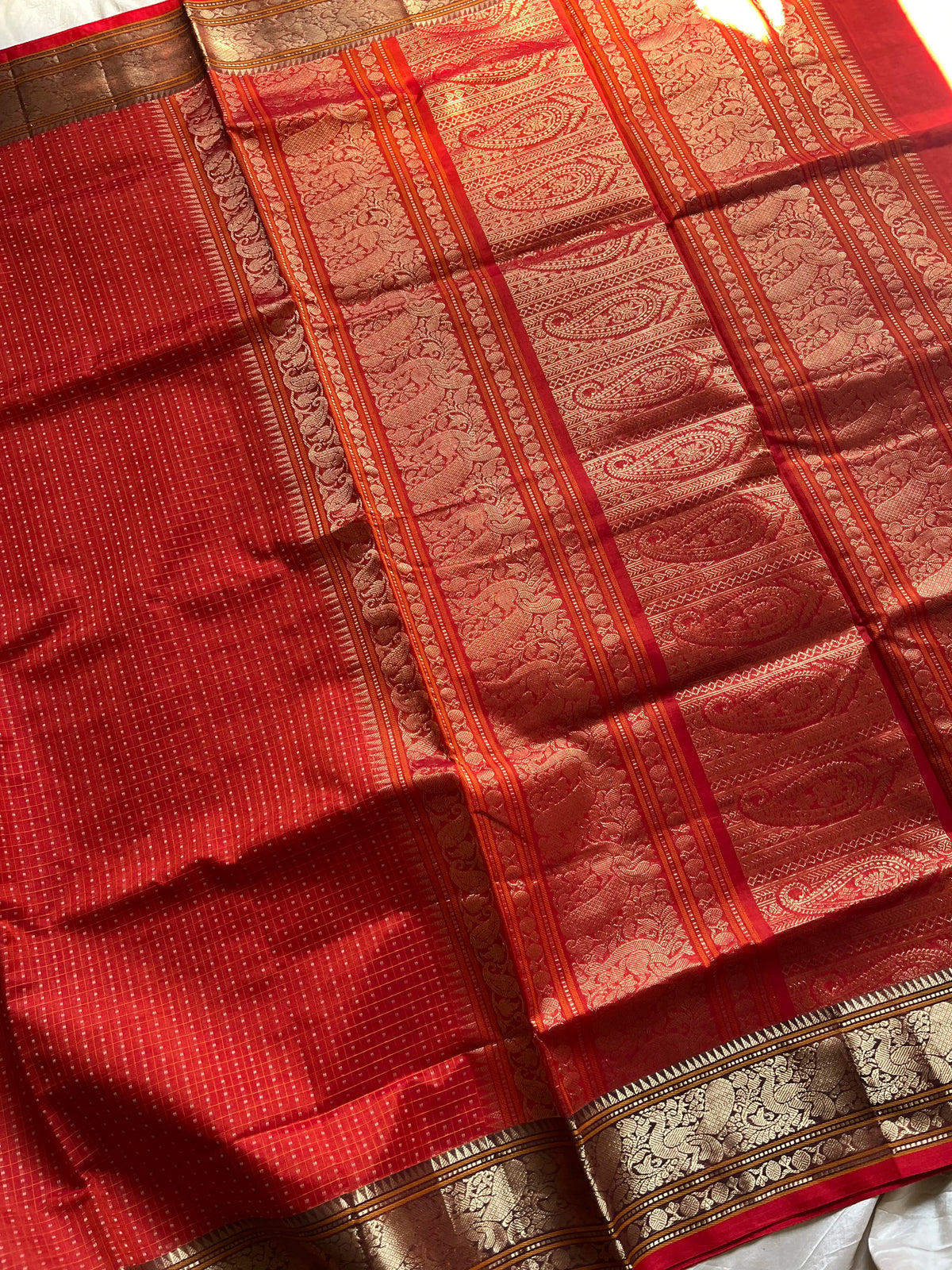 Kanchi SilkCotton Saree - Orange