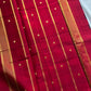 Vegan Silk Saree – Red & Blue Handloom