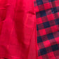 Vegan Silk Saree – Red & Blue Handloom
