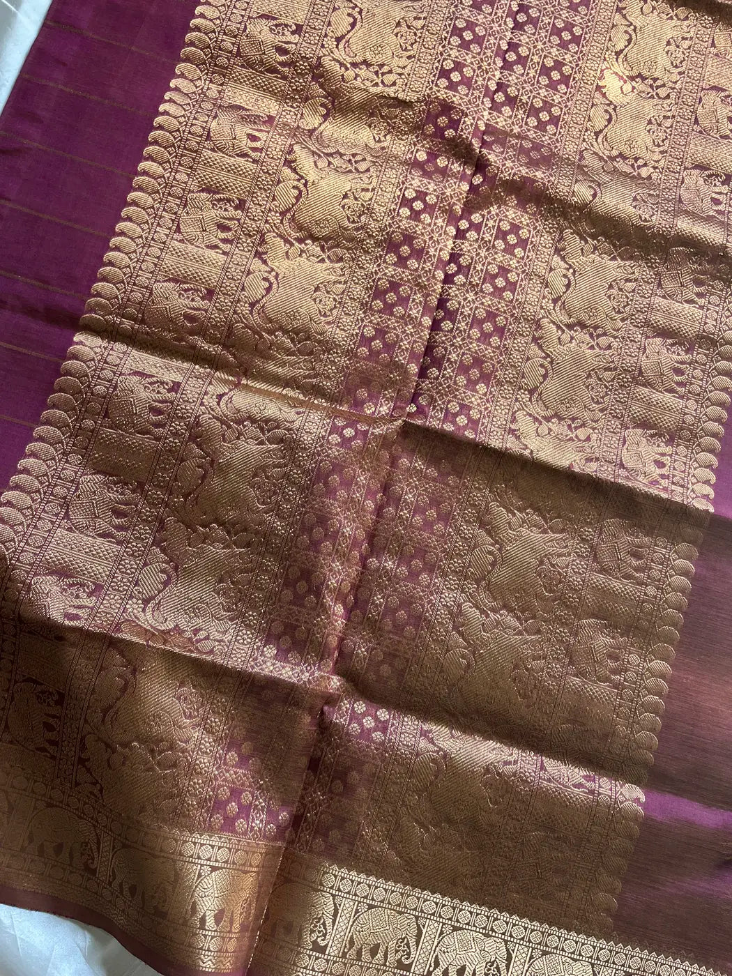 Kanchi Velthari SilkCotton Saree - Woodland Rose
