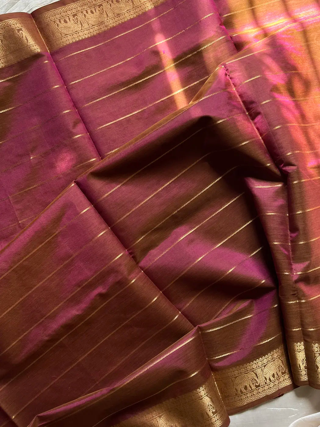 Kanchi Velthari SilkCotton Saree - Woodland Rose