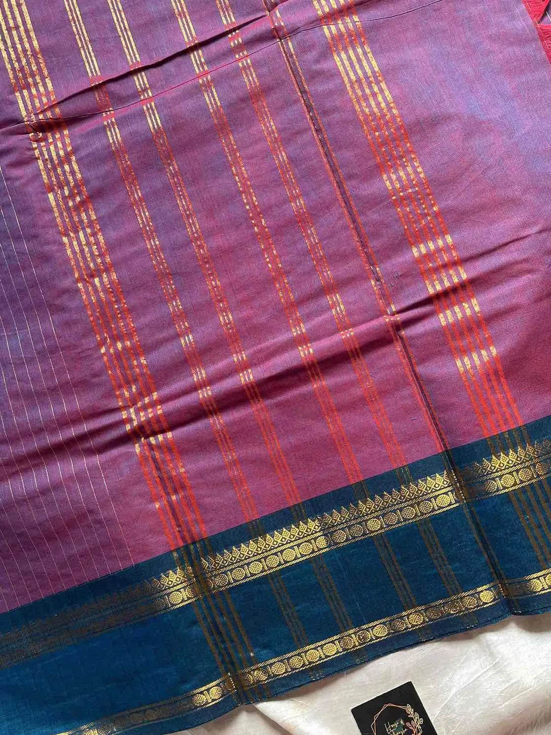 Zari Edition | Purple * Blue Kanchi Cotton Saree