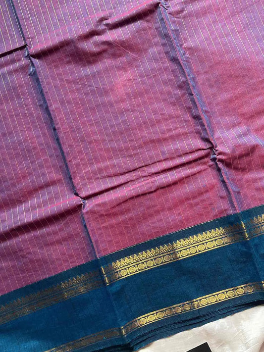 Zari Edition | Purple * Blue Kanchi Cotton Saree