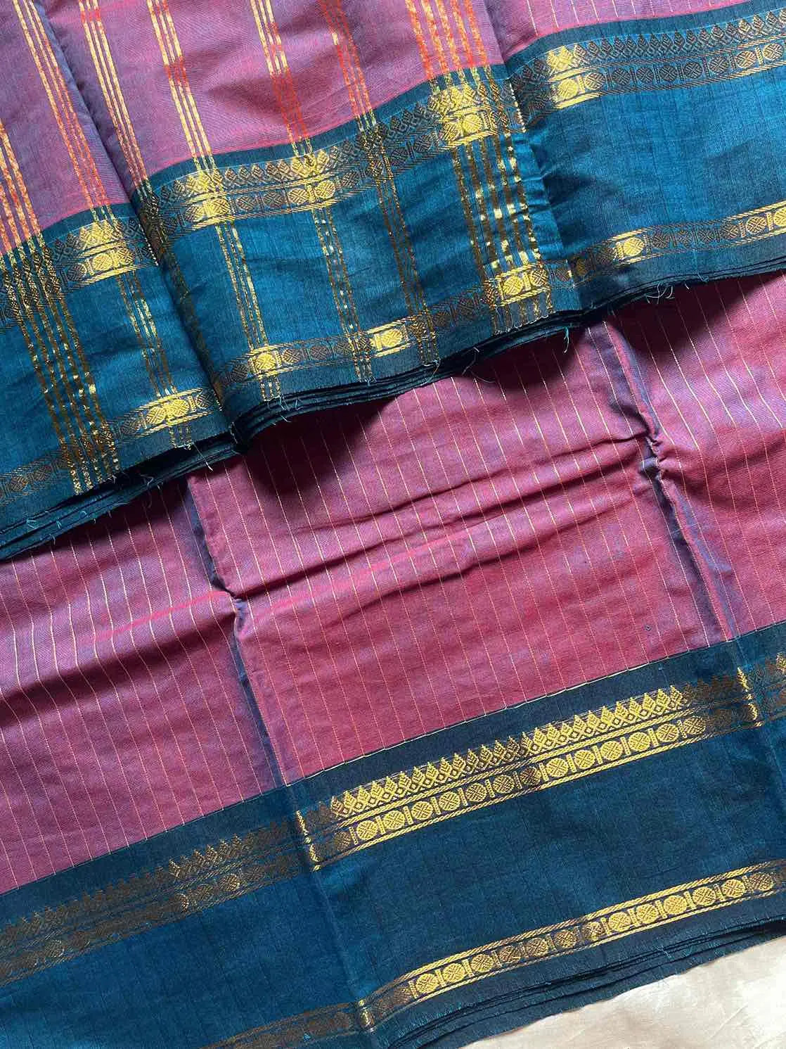 Zari Edition | Purple * Blue Kanchi Cotton Saree