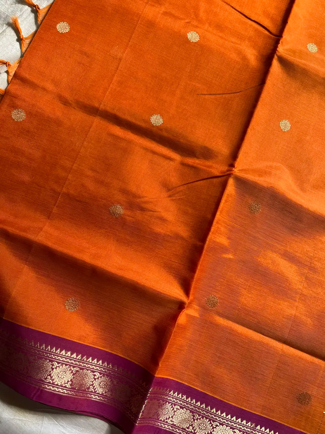 Kanchi Silkcotton Saree - Orange