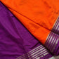 Semi Mysore Silk Saree – Orange with Violet