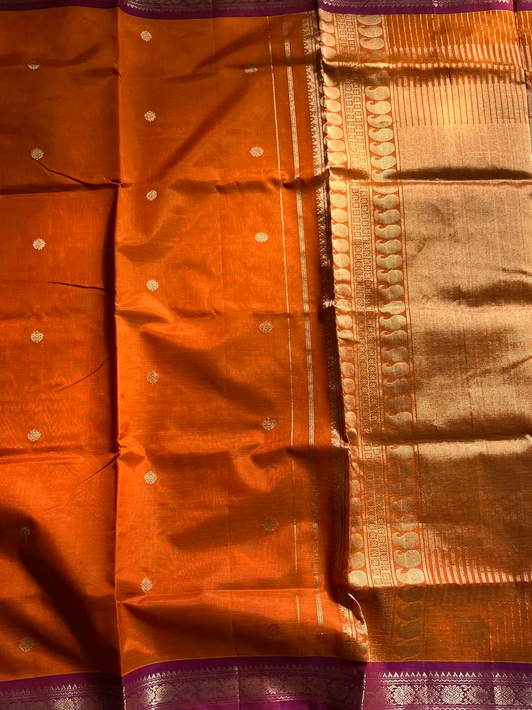 Kanchi Silkcotton Saree - Orange