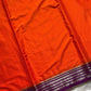 Semi Mysore Silk Saree – Orange with Golden Zari Border | House of Thansha